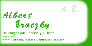 albert broczky business card